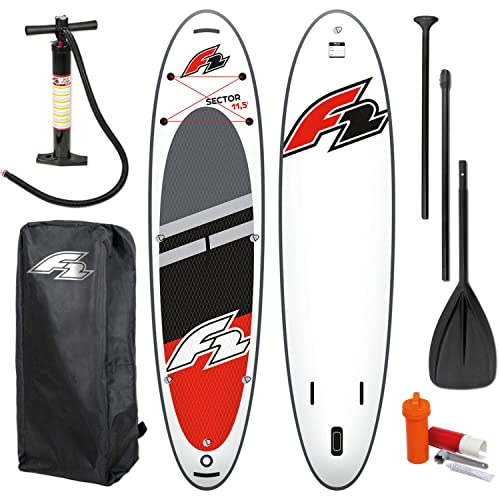 F2 SUP Sector Red | Aufblasbar Stand Up Paddle Board| Set mit Bag &Paddel & Pumpe (11,5)