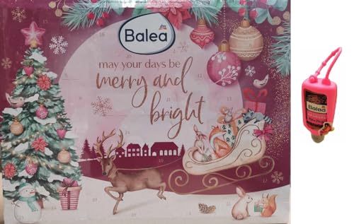 Balea Adventskalender 2022 - Advent Calendar - Beauty - Kosmetik - MakeUp - Limitiert mit Handgel Tagträumer 50 ml in Silikonhülle