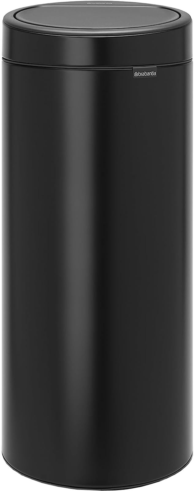 Brabantia 115301 Touch Bin New mit herausnehmbaren Kunststoffeinsatz, 30 L, Edelstahl, schwarz matt, 32.8 x 32.8 cm