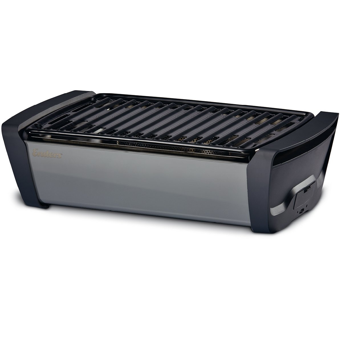 Enders Aurora raucharmer Tischgrill, mobiler Holzkohle-Grill, kleiner Grill, Balkon-Grill, Picknick-Grill, Camping-Grill, Grill mit Belüftung, grey #1364, 26x47x13,5 cm