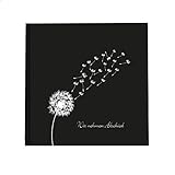 in due Kondolenzbuch 'Pusteblume - Wir nehmen Abschied' Schwarz Weiß 21 x 21 cm, 144 Seiten weißes Papier blanko Trost Trauer Beerdigung