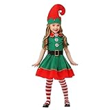 thematys Elfen-Kostüm Weihnachtskostüm - Wichtel Weihnachtself Kostüm für Damen, Herren & Kinder - perfekt für Weihnachten, Karneval & Cosplay (110cm bis 120cm, Weiblich)