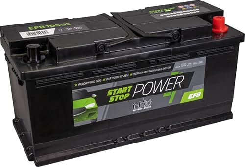 intAct EFB105SS EFB Start-Stop Batterie 12V 105Ah, 950A (EN) Kaltstartstrom, geschlossene und wartungsfreie EFB Batterie für Start-Stop-Fahrzeuge