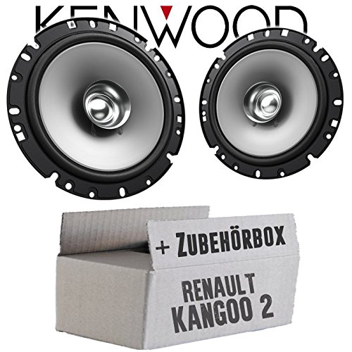 Lautsprecher Boxen Kenwood KFC-S1756-16,5cm Koax Auto Einbauzubehör - Einbauset passend für Renault Kangoo 2 Front - justSOUND