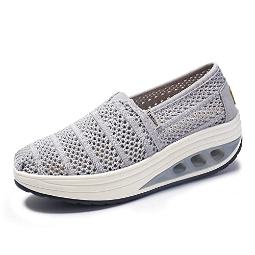 XUHCLY 2023 New Wide Width Orthopedic Schuhe for Women with Arch Support,Schuhe for Women Slip on,Mesh Up Stretch Comfortable Platform Womens Orthopedic Sneakers Schuhe(Size:34 EU/3 US,Color:B)