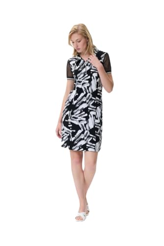 Joseph Ribkoff Dress 231150 | 42 | Black, White, Grey