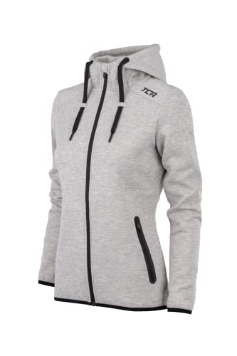 TCA Revolution Damen Trainingsjacke mit Kapuze und Reißverschlusstaschen - Quiet Shade Marl (Grau), S