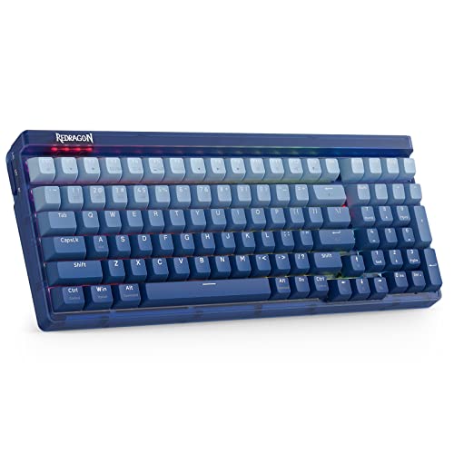 Redragon K656 PRO 3-Mode Kabellose RGB Gaming Tastatur, 100 Tasten Mechanische Tastatur mit transluzentem Board, Hot-Swappable Sockel, schallabsorbierendem Schaumstoff & Custom Tactile Schalter