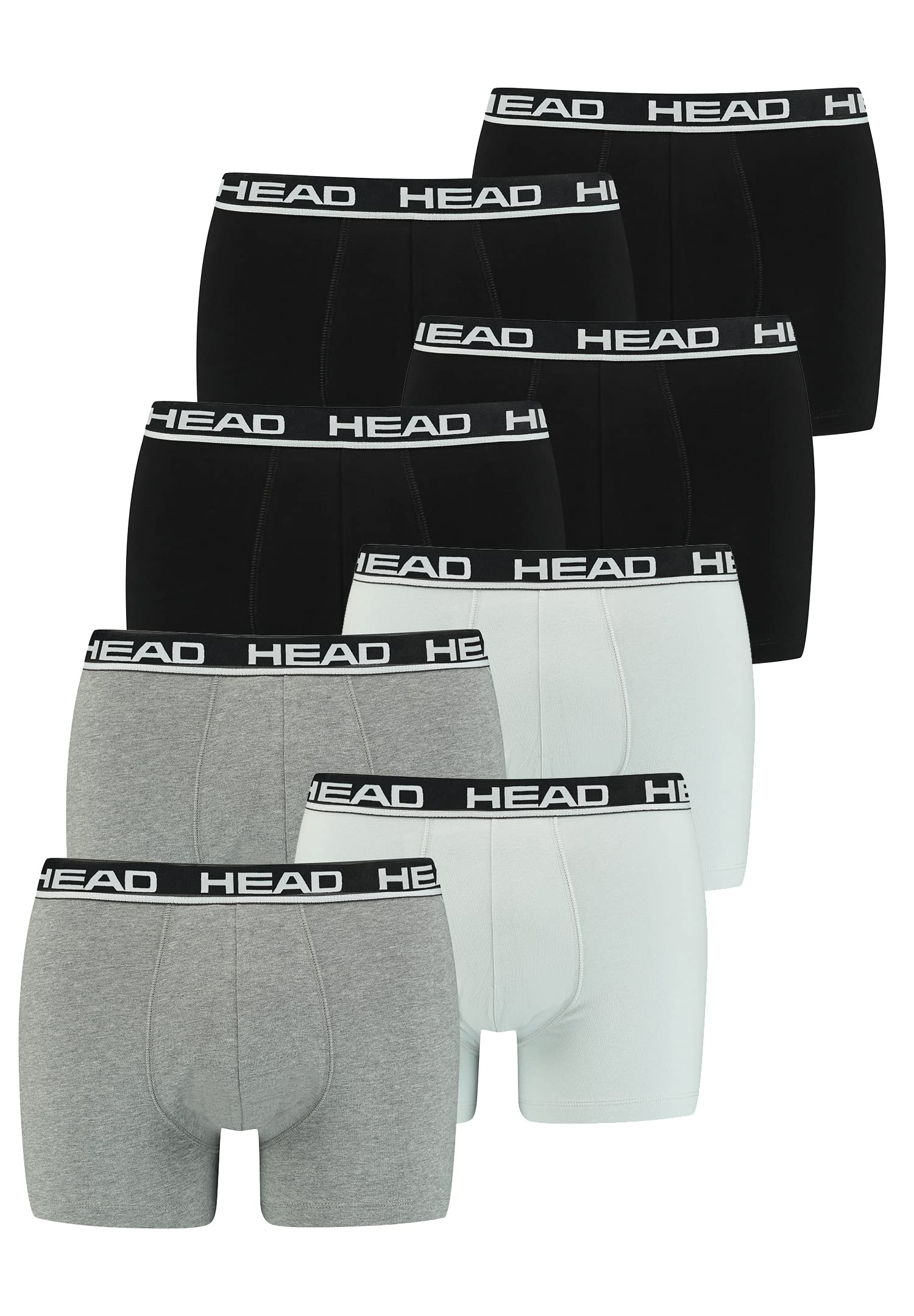HEAD Herren Boxershorts Unterwäsche 8P (Black/Grey Combo, XL)