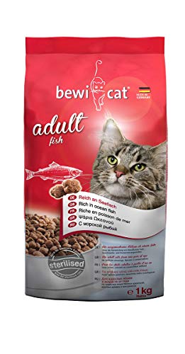 bewi cat Adult Fish [1 kg] Katzenfutter Für ausgewachsene Katzen ab dem 1. Jahr reich an Fisch für kastrierte Katzen geeignet, 3er Pack (3 x 1 Kg)