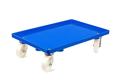 aidB Kunststoff Transportroller Geschlossen - Blau - mit Kunststoffräder, 4 Lenkrollen - Einzel