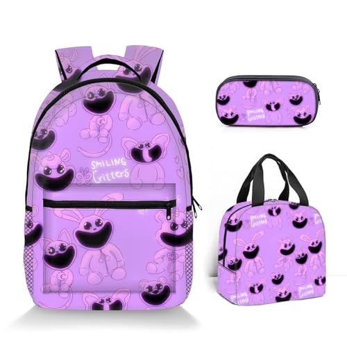 Smiling Critters Anime Backpack, Smiling Critters Series, Smiling Critters Lightweight Backpack, Meal Bag, Pencil Case, Backpack for Boys and Girls, Gifts for Men and Women