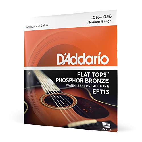 D'Addario Gitarrensaiten Westerngitarre | Gitarrensaiten Akustikgitarre | Acoustic Guitar Strings | EFT13 Phosphor Bronze Saitensatz für Gitarre 0,04 cm - 0,14 cm (.016 - .056 Zoll)