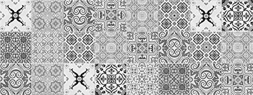 Laroom Teppich Bollato Küche Design Faro 50x133x0.3 cm grau