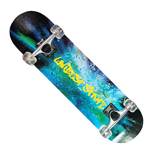 Skateboard Deck Funboard Holzboard komplett 80x20cm Ahornholz (grün Galaxy)