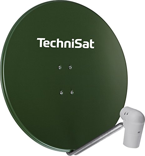 TechniSat SATMAN 850 PLUS Satellitenschüssel (85 cm Sat Anlage mit Masthalterung und Universal Twin-LNB für bis zu 2 Teilnehmer) grün