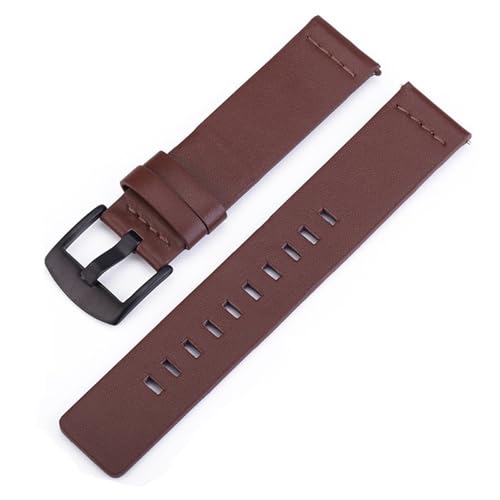 BOLEXA uhr Lederarmband Armband aus echtem Leder, 22 mm, weich, geschmeidig, kratzfest. Uhrenarmband 20 mm (Color : Brown-black buckle, Size : 22mm)