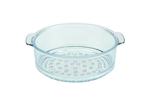 SKK 06024 Glas - Dünsteinsatz, rund, ø 24 cm, universal für Kochtopf und Bratentopf einsetzbar, schonendes Zubereiten von Gemüse und Babynahrung