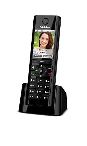 AVM FRITZ!Fon C5 DECT-Komforttelefon (hochwertiges Farbdisplay, HD-Telefonie, Internet-/Komfortdienste, Steuerung FRITZ!Box-Funktionen) schwarz, internationale Version