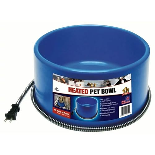 Farm innovatoren p-60b Gluehbirne Premium Beheizte Pet Hund & Katze Napf Wasser blau