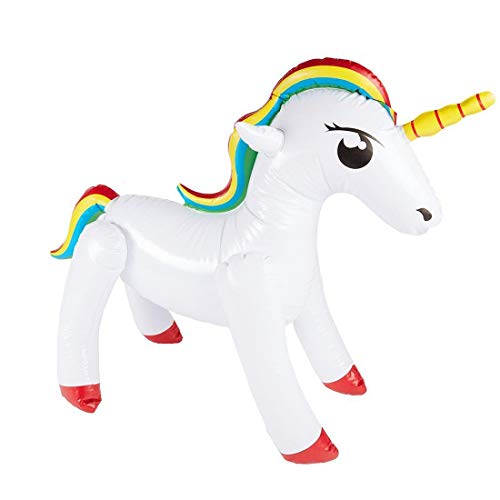 Trendy Unicorn zum Aufblasen als Partydeko / 90cm/35in / Fantasy Einhorn aufblasbar/Genau richtig zu Sommerfest & Kinderfest