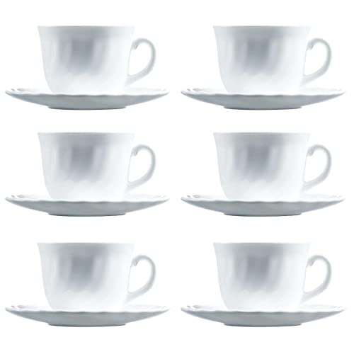 Dajar Kaffee-Set Trianon 220ml LUMINARC, Glas, Weiß, 6 Stück (1er Pack), 6