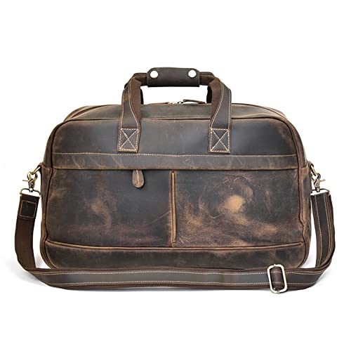 SUICRA Reisetasche Men Leather Travel Bag Real Leather Travel Weekend Bag Large Vintage Leather Luggage Bag