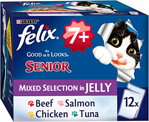 Felix 7+ As Good As It Looks Katzenbeutel, gemischt in Gelee, 100 g, 48 Beutel