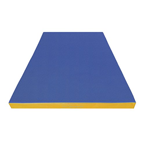 NiroSport Turnmatte Gymnastikmatte Fitnessmatte Sportmatte Trainingsmatte Weichbodenmatte wasserdicht (150 x 100 x 8 cm, Blau/Gelb)