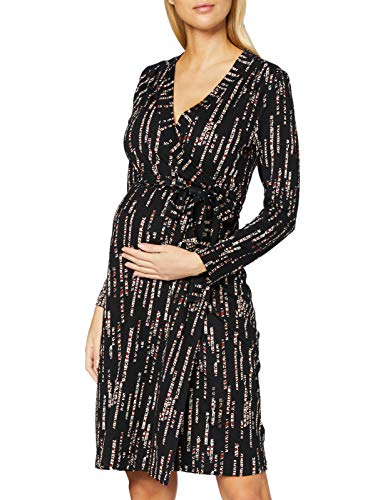 Noppies Studio Damen Dress nurs ls AOP Sacramento Kleid, Black-P090, M