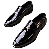 Herren Loafers Fashion Pointed Toe Flache Lackschuhe Schuhe Slip-On Party Rot Blau Einfarbig British Ankle Formal Schuhe