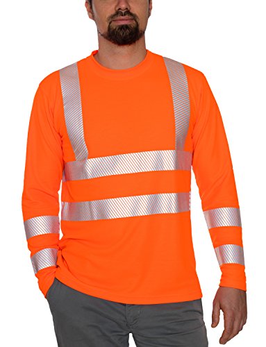 iQ-UV w6490034260-66-7XL UV-Schutz 50 plus Langarm T-Shirt mit Warnschutz nach EN20471 Klasse 2, Orange Hv, 7XL