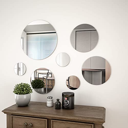 RONGQI 7-teiliges Wandspiegelset, Badspiegel, Badezimmerspiegel, Kosmetikspiegel, Dekorative Rundglas
