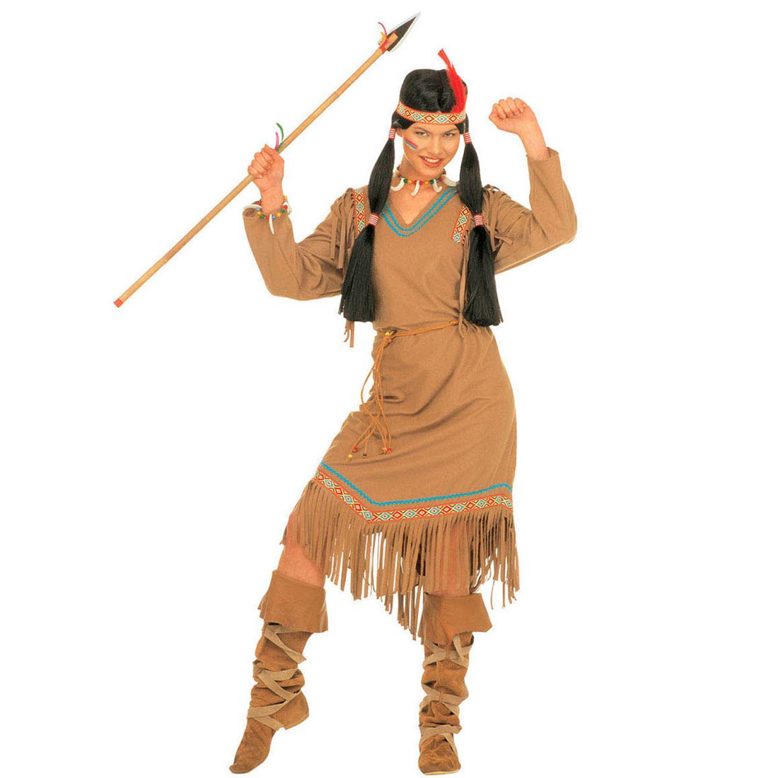 Amakando Indianerkostüm Damen - XL (46/48) - Indianerinnenkostüm Indianer Kostüm Damen Pocahontas Damenkostüm Westernkostüm Indianerin Kostüm Cheyenne
