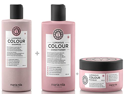 Maria Nila Luminous Colour Set - Shampoo 350 ml + Conditioner 300 ml + Masque/Maske 250 ml