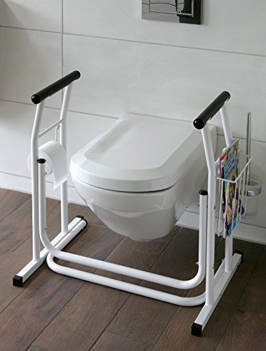 WC Aufstehhilfe mobilesToiletten Stützgestell mit Haltegriff für Badezimmer Stützgriff M