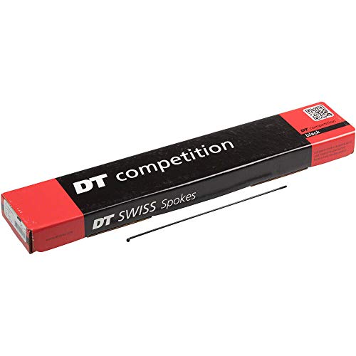 DT Swiss Wettkampfspeichen: 2,0/1,8/2,0 mm, 195 mm, J-Bend, schwarz, Box mit 100 Stück