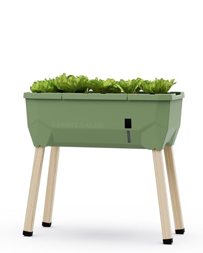 Sammy Salad - Balkonhochbeet - 15 L Wassertank mit Bewässerungssystem - inklusive Wasserstandsanzeige - 40 L Erdvolumen - 79 x 37 x 75cm - Hochbeet (dunkelgrün, ohne Haube)