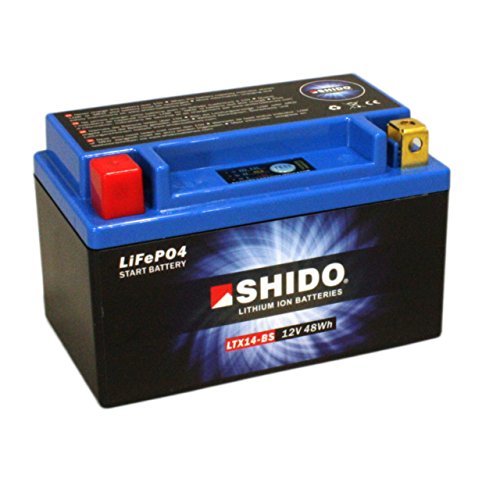 Batterie Shido Lithium LTX14-BS / YTX14-BS, 12V/12AH (Maße: 150x87x145) für BMW R1200 GS Adventure Baujahr 2012