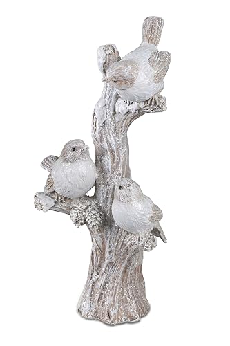 formano Dekofigur Vogelgruppe auf AST | Vögel Zierfigur Figur | Haus Gartendeko | 28x14 cm