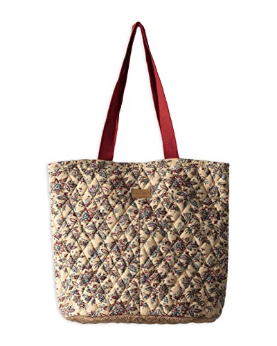 Maison d'Hermine Stepptasche aus 100% Baumwolle | Umhängetasche | Einkaufstasche mit Reißverschlusstaschen für die Reiseschule von Frauen (ASMI)