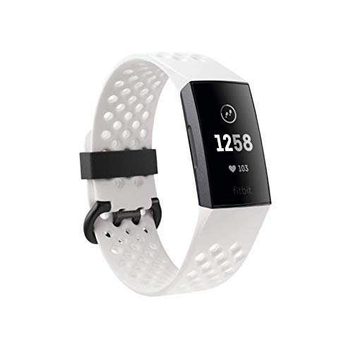 Fitbit Charge 3 Special Edition mit NFC. Der Innovative Gesundheits-und Fitness-Tracker, Frostweiß/Aluminium-Graphitgrau (inkl. schwarzem Ersatzarmband), Einheitsgröße