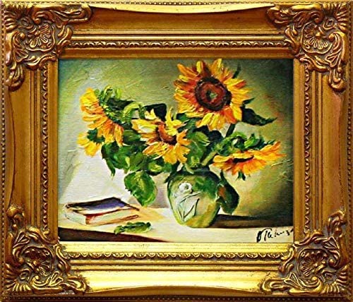 jvmoebel Sonnenblumen - Blumen Pflanzen Bilder Gemälde Ölbilder Ölbild Mit Rahmen G02371