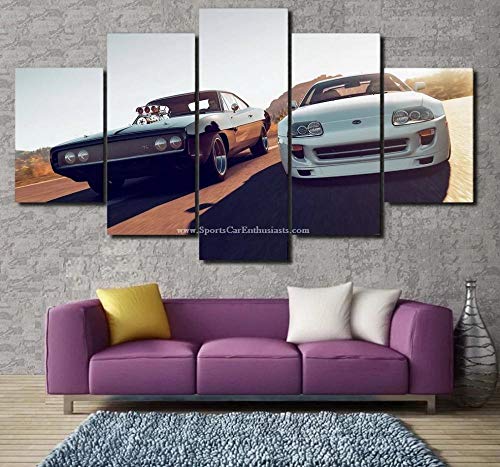 104Tdfc Leinwand Bild Format Wandbilder Wohnzimmer Wohnung Deko Kunstdrucke 5 Teilig Fast & Furious Leinwand Bilder 5 Teilig Kunstdruck Modern Wandbilder