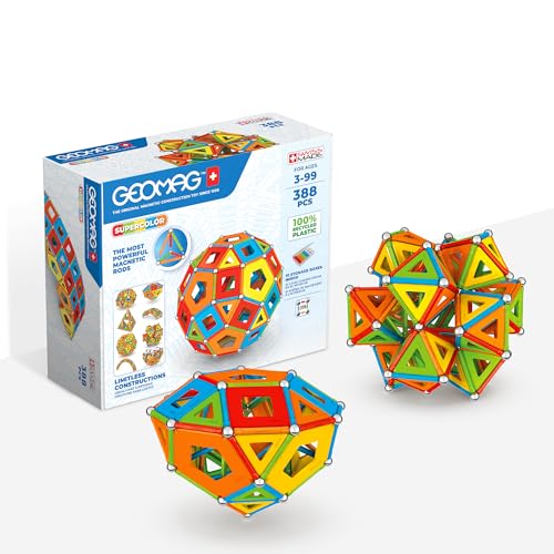 Geomag - Classic Masterbox Magnetische Bausteine für Kinder, Magnetisches Spielzeug, Grüne Kollektion 100 % Recyceltes Plastik, 3-99 Jahre, 388 Teile