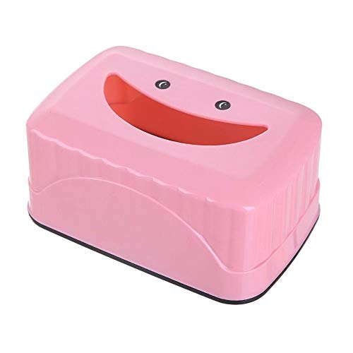 ZXGQF Tissue Box Kunststoff Rechteckige Smiley-Muster Papier Handtuchhalter Für Zuhause BüroAuto Dekoration Hotelzimmer Tissue Box Halter, Pink