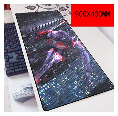 IGIRC Mauspad Evangelion 900X400mm Mouse pad, Speed Gaming Mousepad,Extended XXL Large Mousemat with 3mm-Thick Base,for notebooks, PC, M