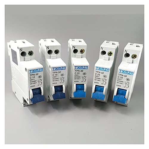 Leistungsschalter TPN 1P+N Mini-Leistungsschalter MCB 10A, 16A, 20A, 25A, 32A INGRTDJS (Size : TPN 16A)