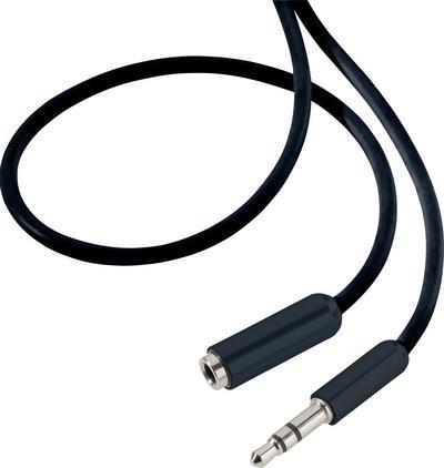 SpeaKa Professional SP-7870468 Klinke Audio Verlängerungskabel [1x Klinkenstecker 3.5 mm - 1x Klinkenbuchse 3.5 mm] 3.00 m Schwarz SuperSoft-Ummantelung (SP-7870468)