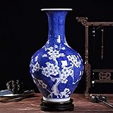 Bodenvase Chinesische Jingdezhen Antiquitäten China Hand Classic Blue Floral Design Weiß Porzellan Vase Authentic Blume Muster Keramik (Farbe:c) (Color : A)